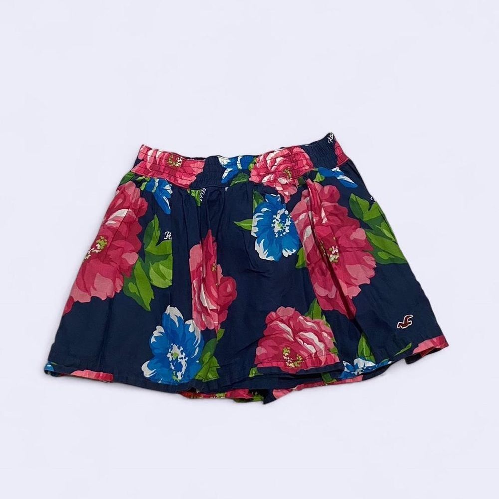 Hollister Navy Skater Skirt with Pink & Blue Floral Print - Picture 3 of 7